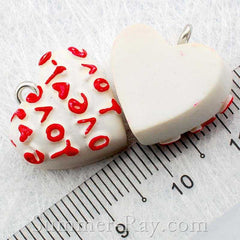 Cabochon Resin Mixed Owl/Burger/Ice Cream/Heart/Strawberry/Gingerbread/Pencil/Candy with Eye Bolt