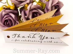 Pennant Flag Thank You for Celebrating with Us Favor Tags