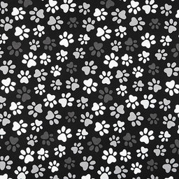 108" Quilt Back - Black Paws 108" Wide Backing