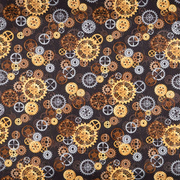 108" Quilt Back - Black Steampunk 108" Wide Backing