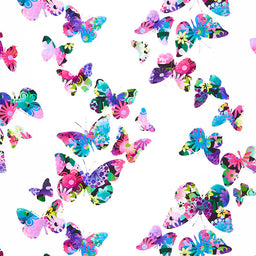 A Groovy Garden - Cascading Butterflies Purple Yardage