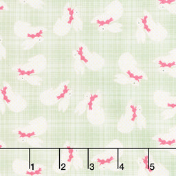 A Wooly Garden - Bunnies Light Green Yardage