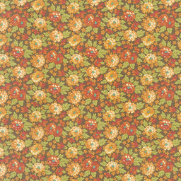 Acorn Harvest - Fall Mums Chocolate Yardage