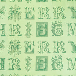 All About Christmas - Typography Green Yardage