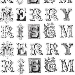 All About Christmas - Typography White Yardage
