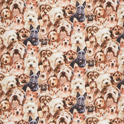 Animals - Packed Puppies Multi Yardage