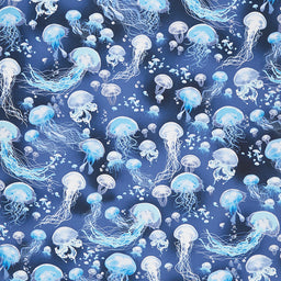 Aquarium - Swimming Jellyfish Blue Yardage