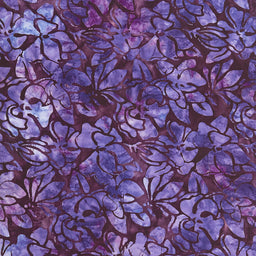 Artisan Batiks - Garden Style Flowers Grape Yardage