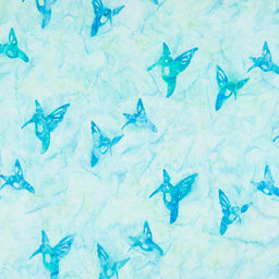 Artisan Batiks Hummingbird Lane - Birds Aqua Yardage