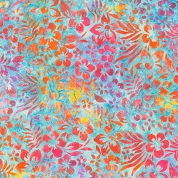 Artisan Batiks - Totally Tropical Hibiscus Flowers Rainbow Yardage