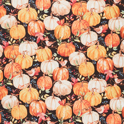 Autumn Day - Packed Pumpkins Black Yardage