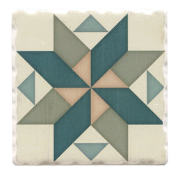 Barn Quilts Coaster - Spinning Pinwheel