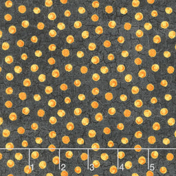 Black Cat Capers - Dots Black Orange Yardage