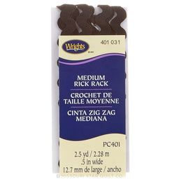 Black Medium Rick Rack (2 1/2 yard package)