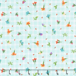 Bloom On - Ditsy Floral Aqua Yardage