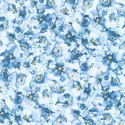 Blue Breeze - Packed Floral Blue Yardage