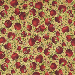 Bounty of the Season - Pomegranates Gold Metallic Yardage