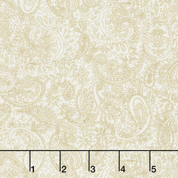 Butter Churn Basics - Small Paisley Cream Yardage