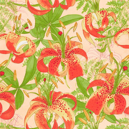 Carolina Lilies - Lilies Peach Yardage