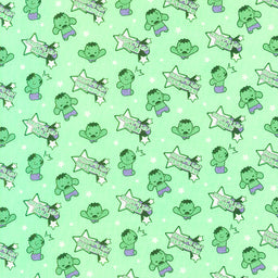Character Nursery Collection - Daddy's Lil Hulk Green Yardage