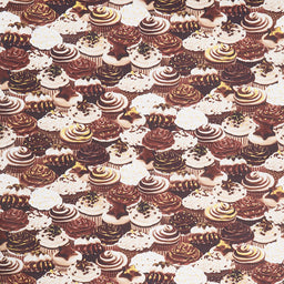 Chocolicious - Cupcake Dreams Chocolate Digitally Printed Yardage