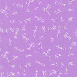 Colorful Friends - Animal Text Wisteria Yardage