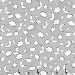Comfy Flannel® - Moons and Clouds Gray Yardage