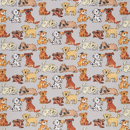 Comfy Flannel® - Playing Dogs Gray Yardage