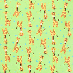 Comfy Flannel® - Standing Giraffes Green Yardage Primary Image