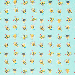 Comfy Flannel® - Tossed Bees Aqua Yardage