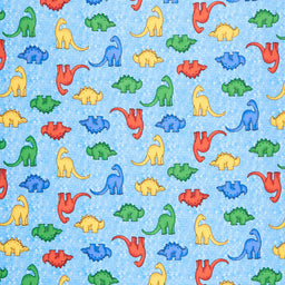 Comfy Flannel® - Tossed Dinos Blue Yardage