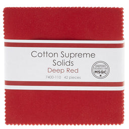 Cotton Supreme Solids Deep Red Charm Pack