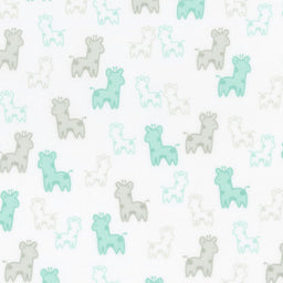 Cozy Cotton Flannels - Mint Giraffes Mint Yardage Primary Image
