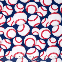 Cuddle® Prints - Baseball Royal 60" Minky Yardage Primary Image