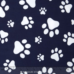 Cuddle® Prints - Paws Cuddle® Navy/Snow Yardage