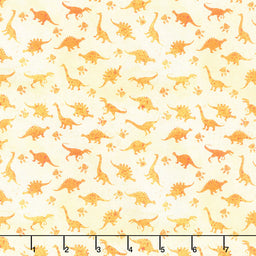 Dinosaur Friends - Mini Dino Orange Yardage