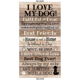 Dogs - I Love My Dog Natural Panel