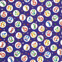 Dr. Seuss's 123 - Suess Number Bubbles Concord Grape Yardage