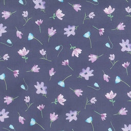 Dreaming of Tuscany - Watercolor Flowers Purple Yardage