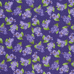 Elizabeth - Flowers Purple Yardage