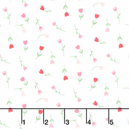 Falling in Love - Tulips White Yardage