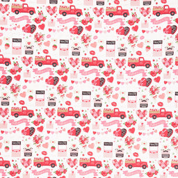 Falling in Love - Valentine Notions White Yardage