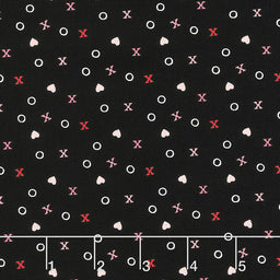 Falling in Love - Xs and Os Black Yardage