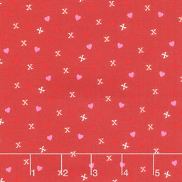 Falling in Love - Xs and Os Red Yardage