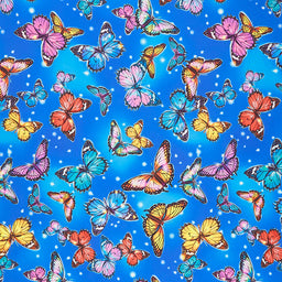 Fantastic Forest - Butterflies Sapphire Digitally Printed Yardage