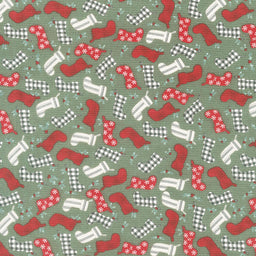 Farmhouse Christmas - Stockings Forest Yardage