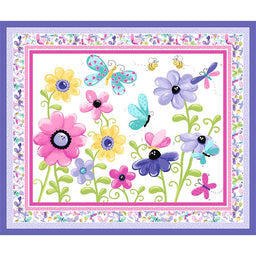 Flutter the Butterfly - Butterfly Quilt & Play Mat Lilac Panel
