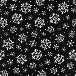 Gnome for Christmas - Snowflakes Black Flannel Yardage