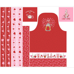 Gnomes in Love - Valentine Gnome Apron and Hot Pad Multi Panel