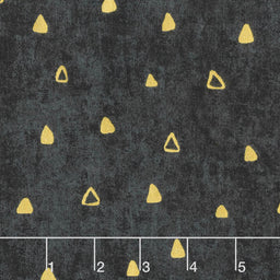 Gustav Klimt - Triangles Black Metallic Yardage